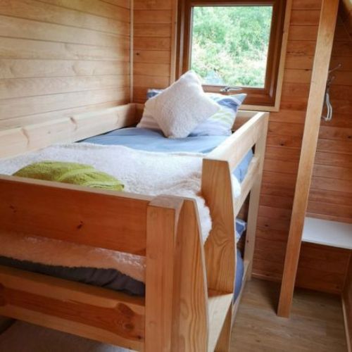 SuperPod Aquarius Bunk bedroom SuperPod Aquarius, two bedroom spacious glamping pod, bunk bedroom, family pod, longer stay pod, Warwickshire, Wootton Park Pods